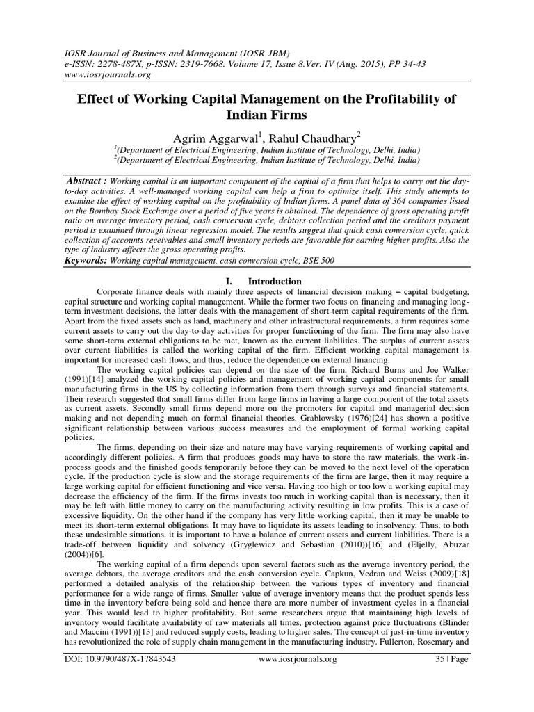 G017843443 PDF | PDF | Working Capital | Correlation And Dependence