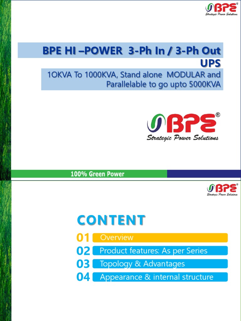 BPE 3-3 Phase Product PPT-2019 | PDF | Power Inverter | Electricity