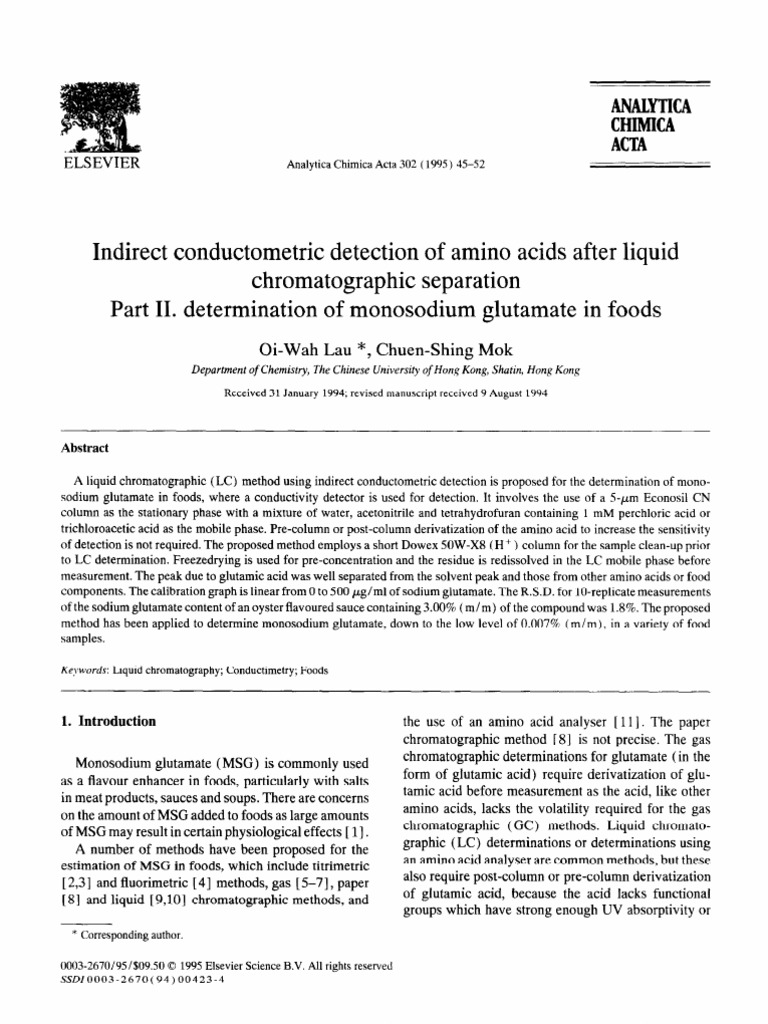 Indirect Conductometric Detection of Amino Acids After Liquid