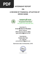 Internship Report ON A Review of Financial Situation of Krishi Bank