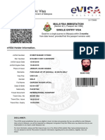 Malaysia Evisa Certificate - Waqar Afzal - Qureshi