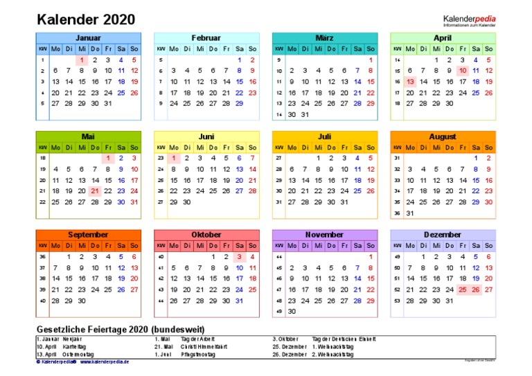 Kalender 2020