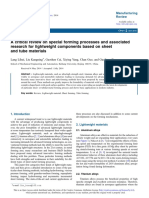 A Critical Review On Special Forming Processes and Associated Research For Lightweight Components Based On Sheet and Tube Materials