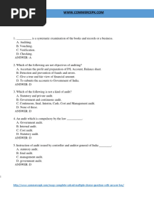 Principles of Auditing Mcqs