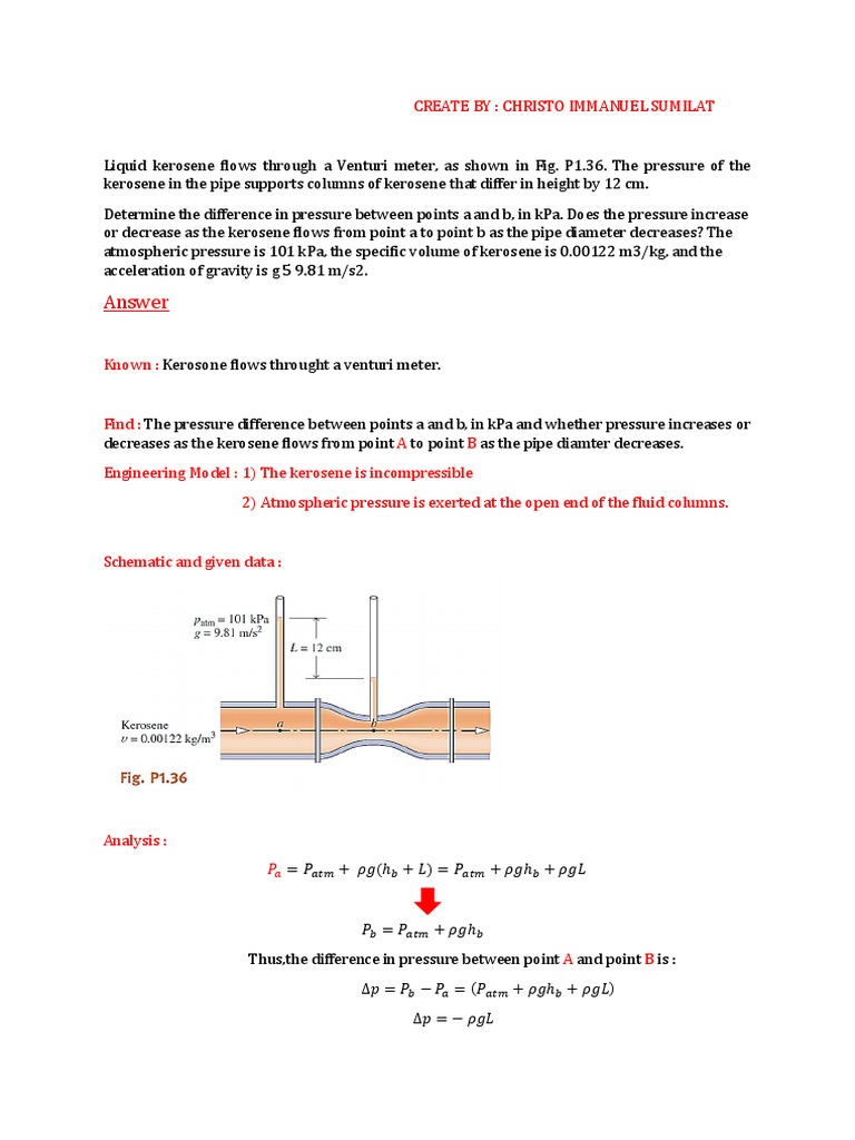 Resoluçã Moran Liquid Kerosene Flows Through A Venturi PDF