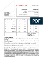 APV India Pvt. Ltd. Purchase Order