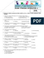 Soal UTS IPA Kelas 3 SD Semester 1 (Ganjil) Dan Kunci Jawaban