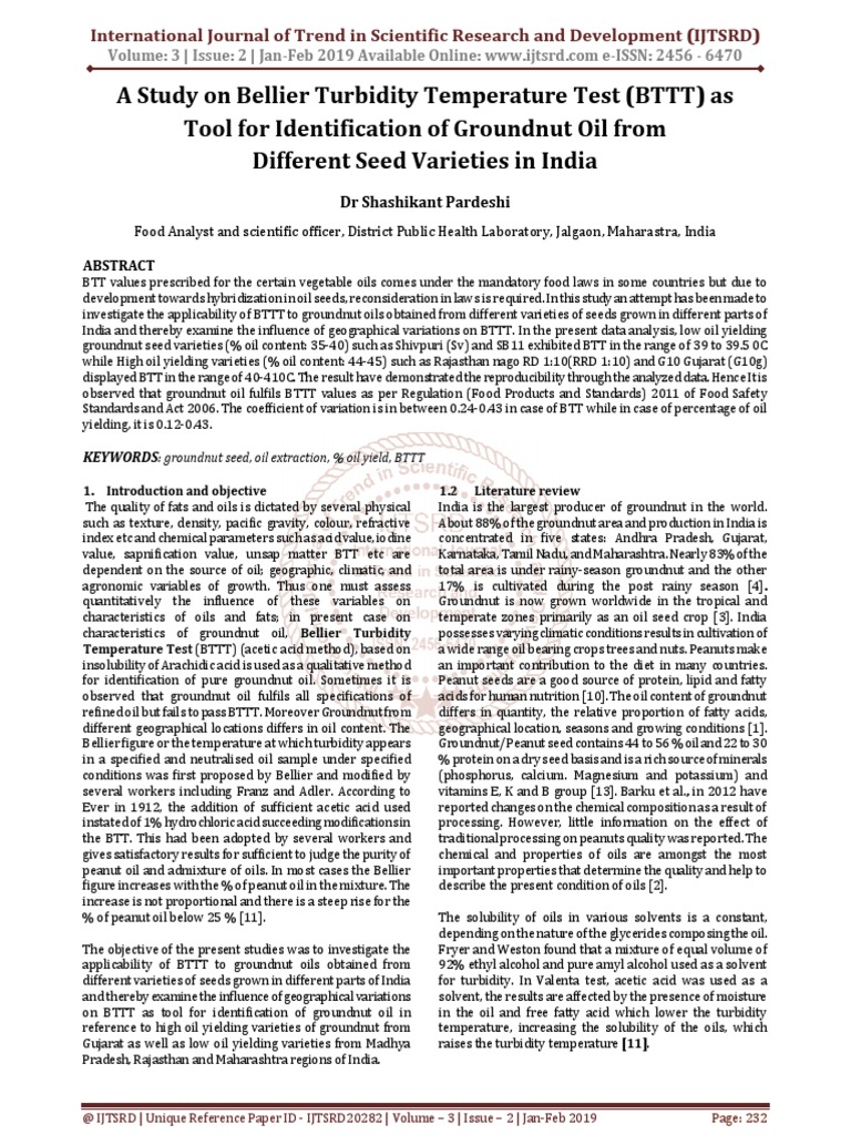 A Study On Bellier Turbidity Temperature Test BTTT As Tool For