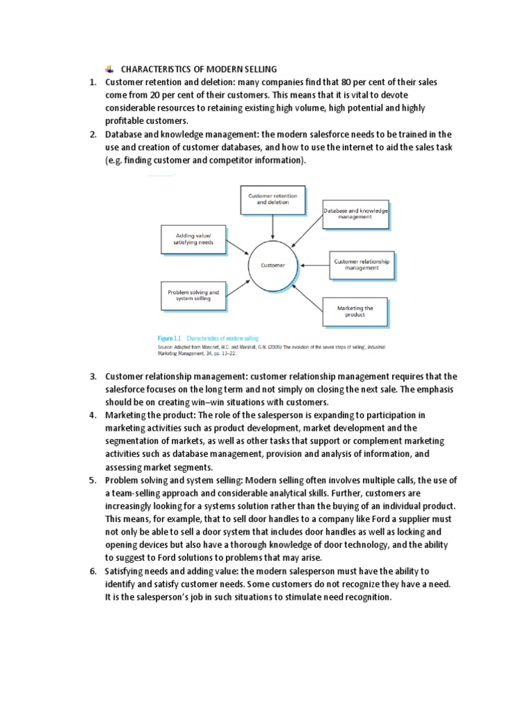 Characteristics of Modern Selling | PDF | Sales | Retail