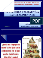 APRECIEREA CALITATIVĂ A RAŢIEI ALIMENTARE Curs