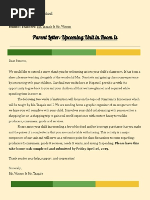 parent letter