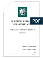 El Derecho Sucesorio Y Los Parientes Afines: Universidad Empresarial Siglo 21 Abogacía