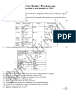 Syllabus For Chemistry Practical Exam: (Strictly According To Latest Guidelines of CBSE)