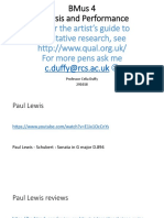 Bmus 4 Analysis and Performance: NB For The Artist'S Guide To Qualitative Research, See For More Pens Ask Me