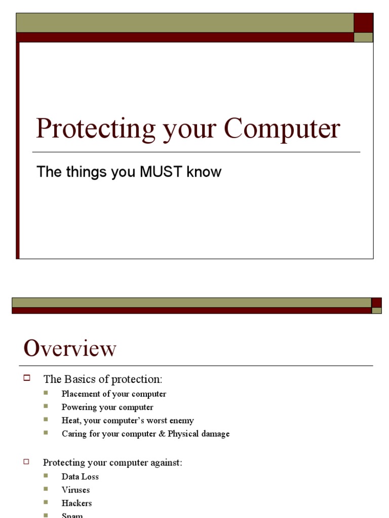 Computer Protection Essentials Guide | PDF | Antivirus Software ...