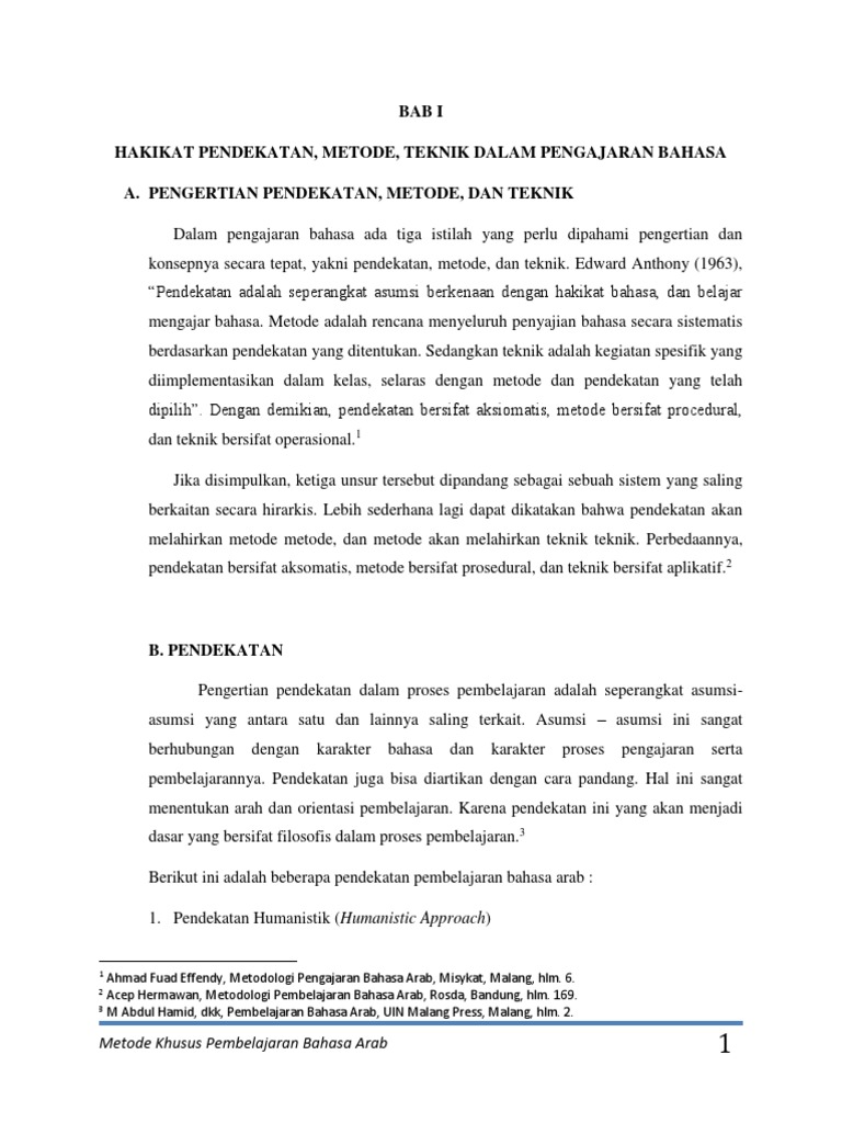 Metode Pembelajaran Bahasa Arab Docx