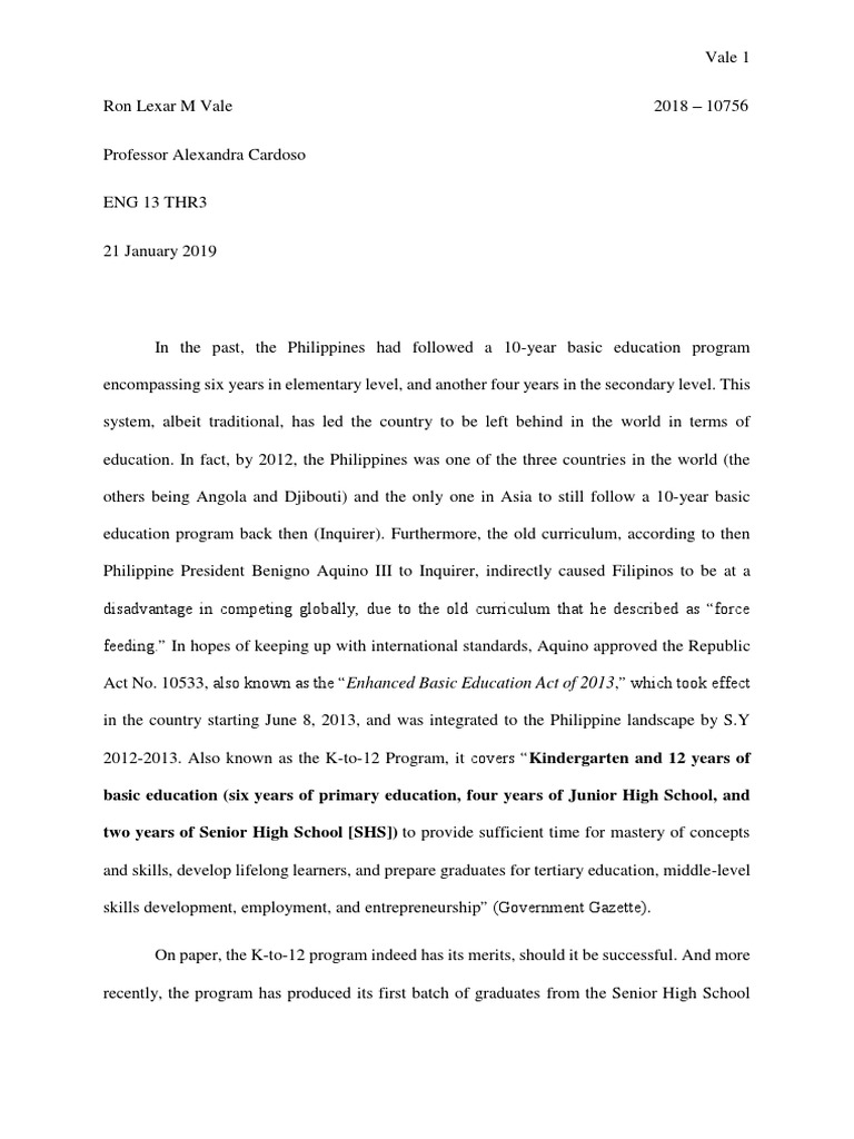 K-12 Implementation in The Philippines | PDF | Change | Pedagogy