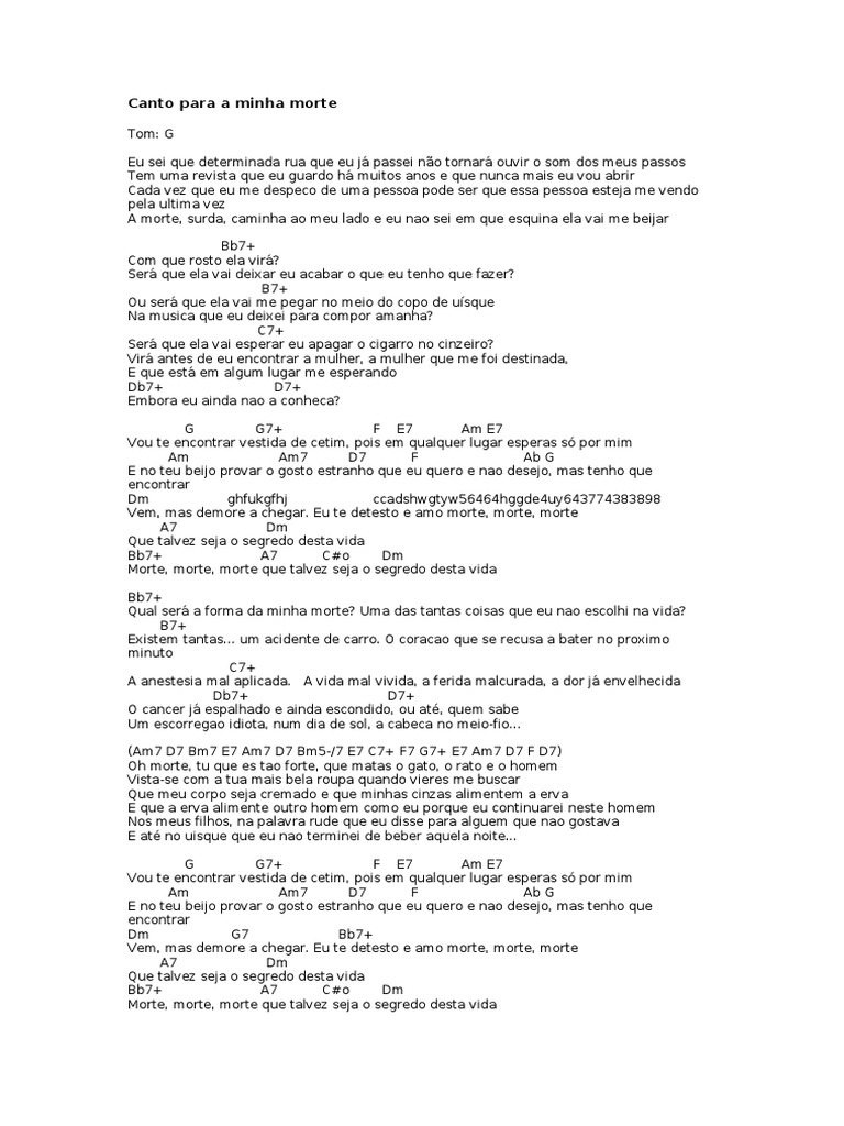 Canto para A Minha Morte - Raul Seixas | PDF | Morte | Lazer