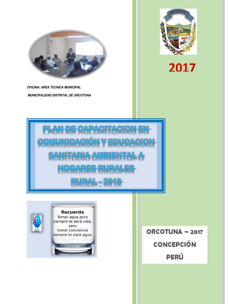 PLAN DE CAPACITACION EN COMUNICACIÓN Y EDUCACION SANITARIA AMBIENTAL A ...