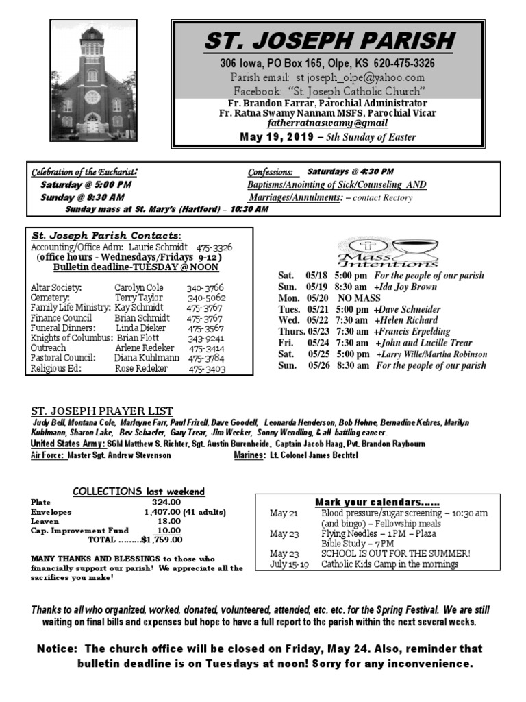St. Joseph Parish 306 Iowa, PO Box 165, Olpe, KS 6204753326 PDF Worship Catholic Church