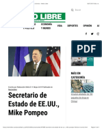 Secretario de Estado de EE.uu., Mike Pompeo Felicita a Cortizo - Metro Libre