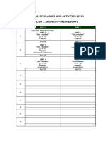 Calendar of Classes and Activities 2019-I (T-TH)