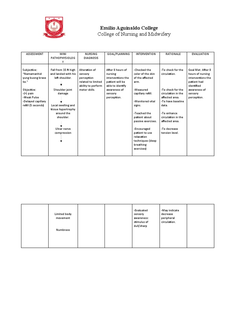 Nursing Care Plan for Neuropathy | PDF | Nursing | Perception