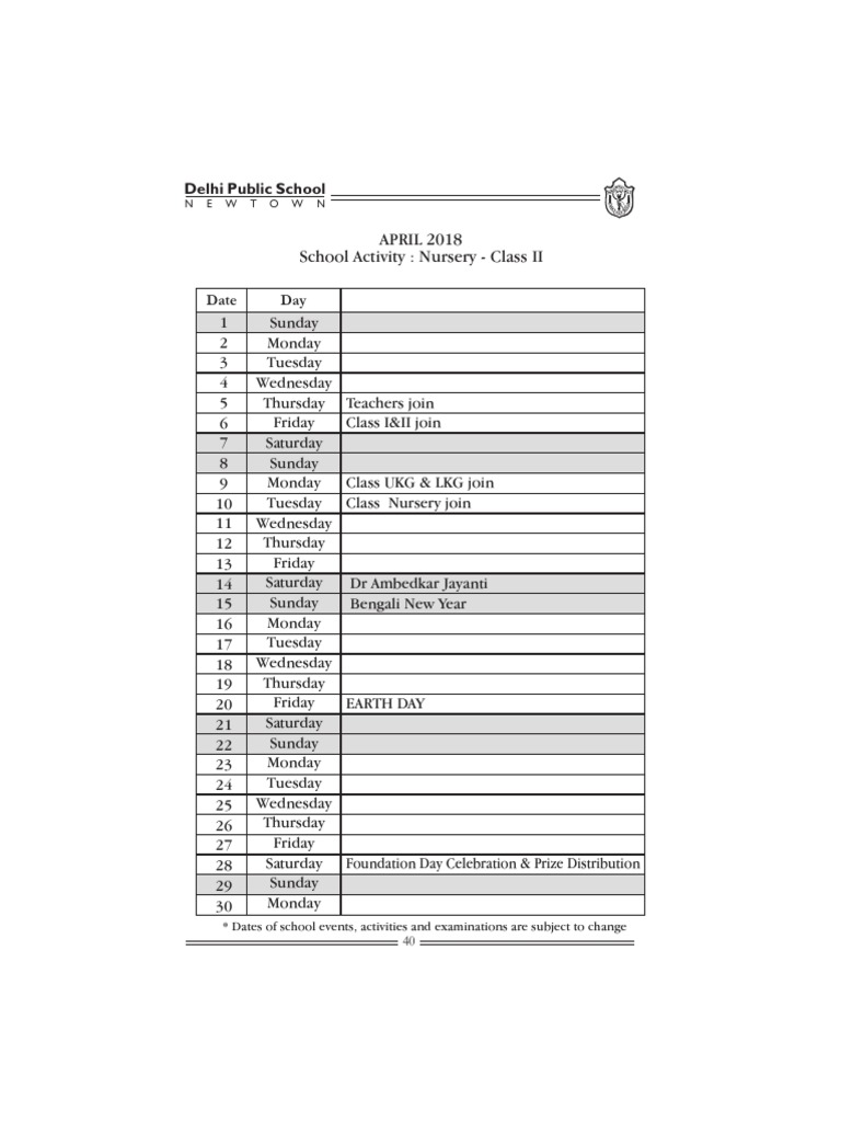 DPS Almanac 201819 PDF Traditions Holidays