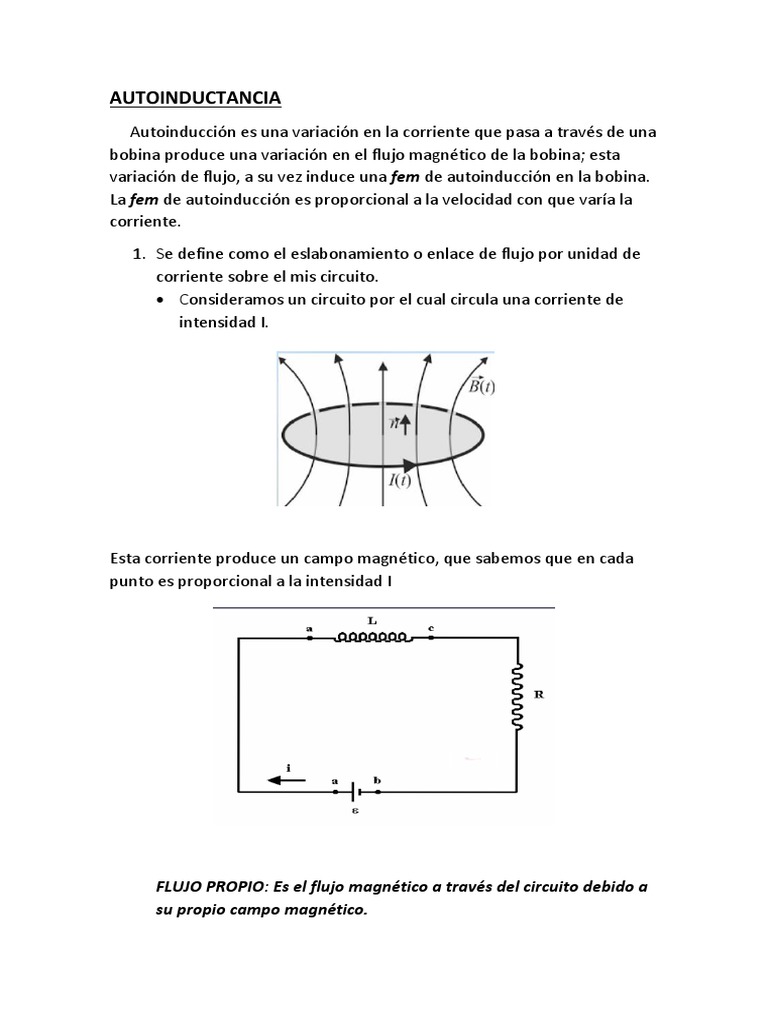 Autoinducción y su Fórmula en Bobinas | PDF | Inductor | Inductancia