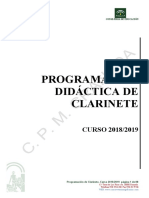 Programacion Didactica de Clarinete - Curso 2018-19 PDF