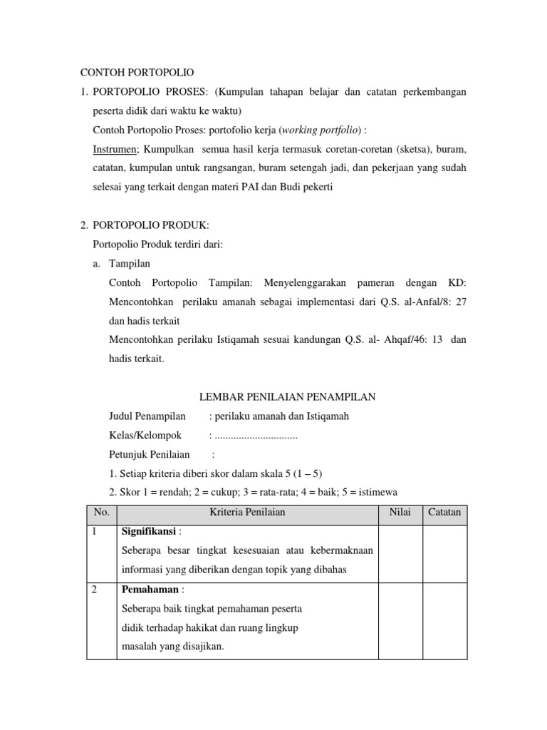Contoh Portopolio | PDF