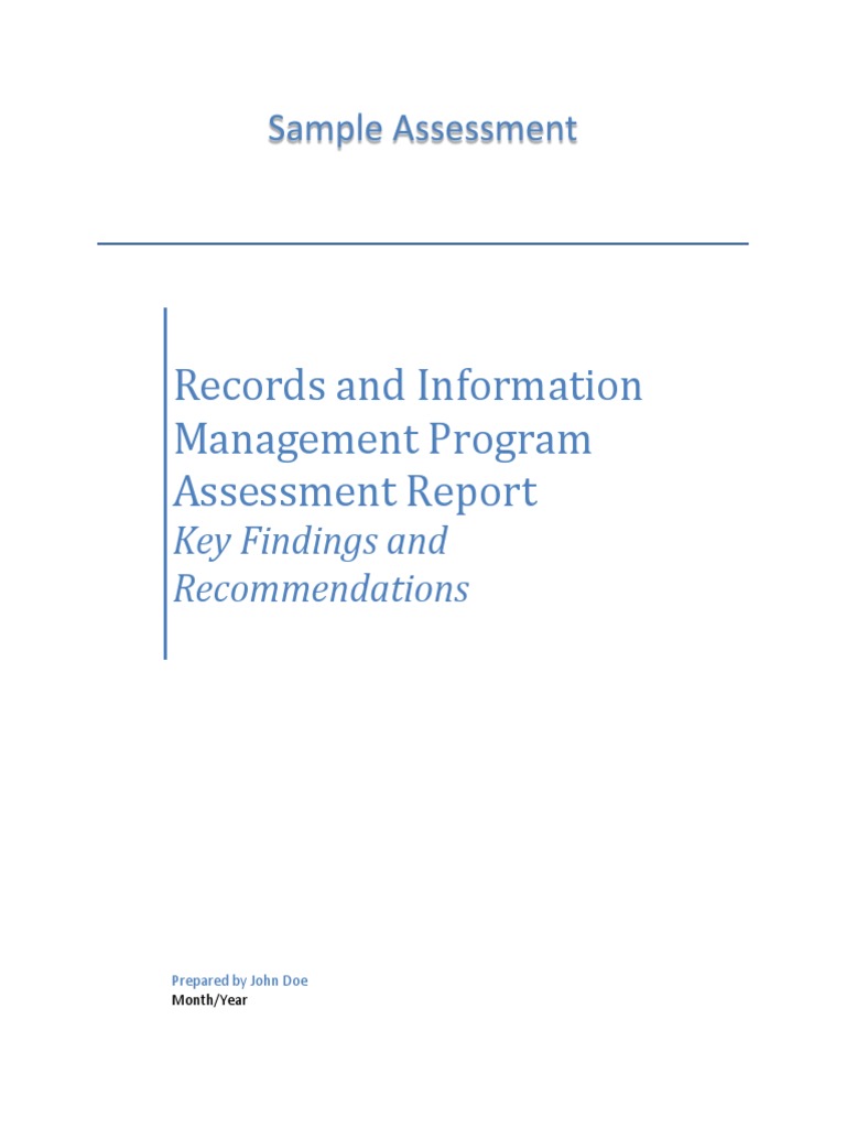 Records and Information Management Program Assessment Report | PDF ...