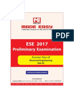 ESE 2017 Electrical Engineering Answer Key Set-A