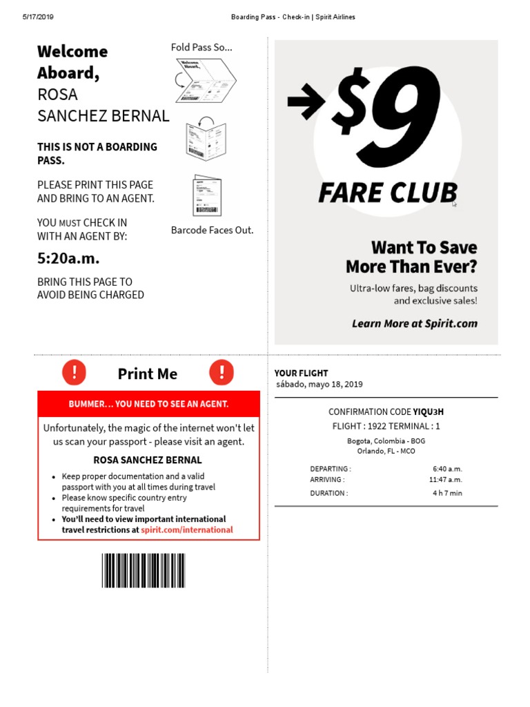 Boarding Pass CheckIn _ Spirit Airlines