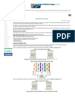 Diagramas de cabos de rede CAT5 direto e crossover