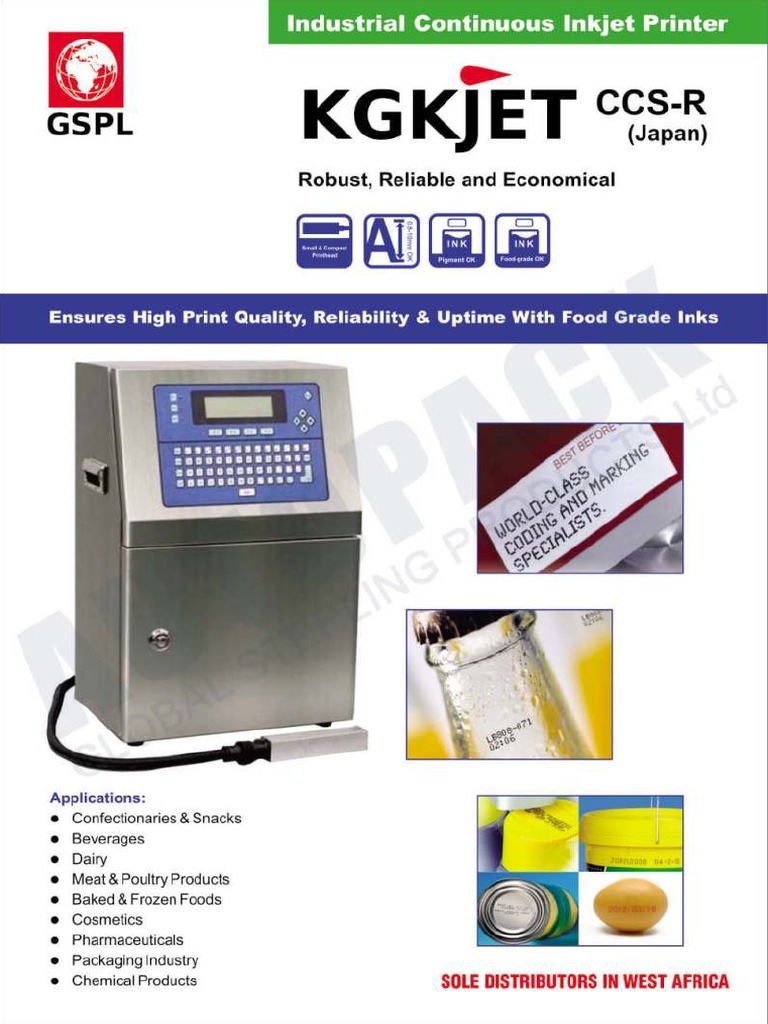 Industrial Continuous Inkjet Printer | PDF