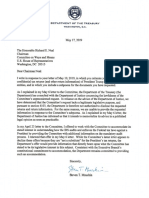 Secretary Mnuchin Letter To Chairman Neal 2019-05-17