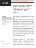 Computer-Assisted Design:Computerassisted Manufacturing Zirconia Implant Fixed Complete Prostheses- Clinical Results and Technical Complications Up to 4 Years of Function