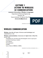 Introduction To Wireless & Mobile: Communications