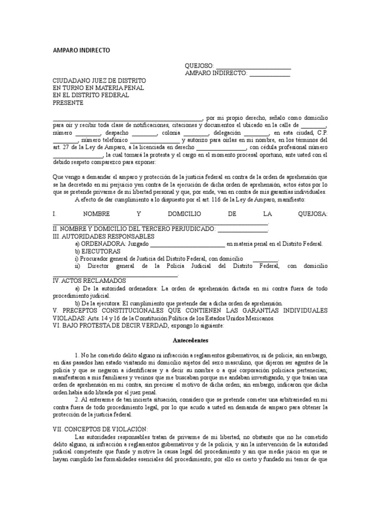 Amparo Indirecto contra Orden de Aprehensión | PDF | Caso de ley | Policía