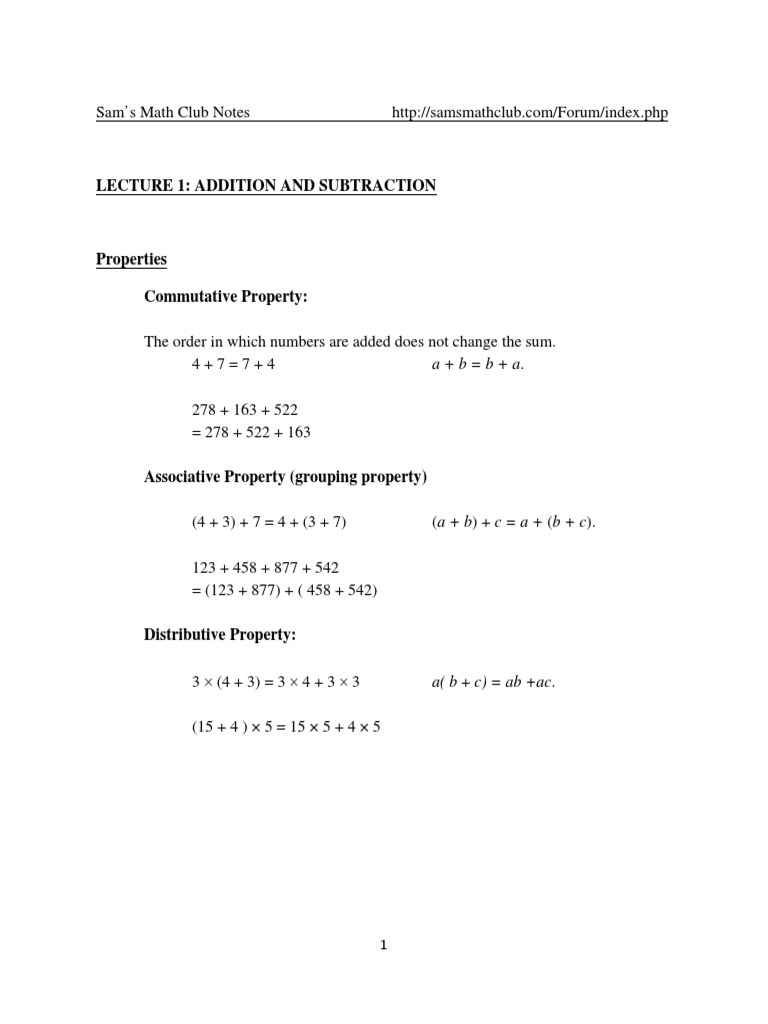Addition and Subtraction Fundamentals | PDF | Subtraction | Arithmetic