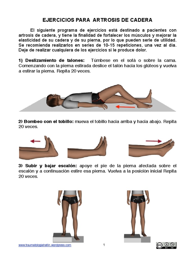 Ejercicios artrosis de cadera