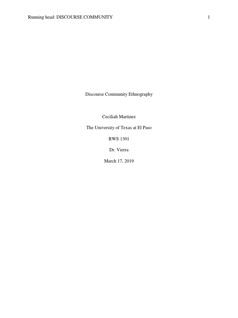 Discourse Community Analysis in Rhetoric | PDF | Intertextuality ...