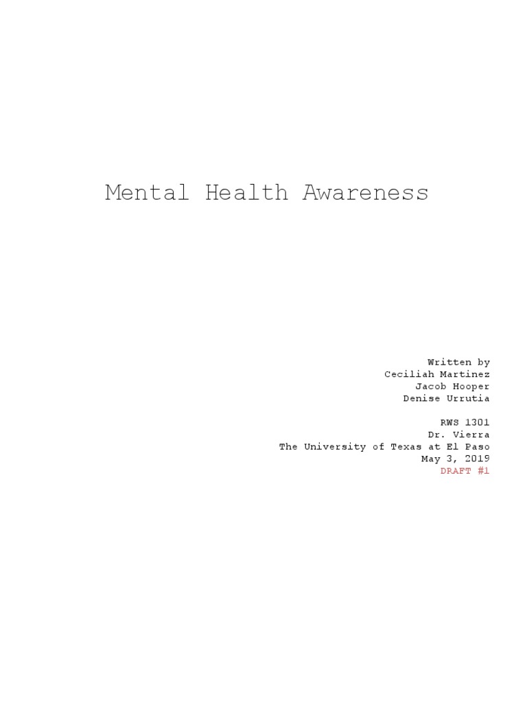 UTEP Mental Health Awareness Video | PDF | Screenplay | Camera