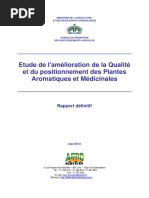 Etude de Amelioration Qualite Et Positionnement Des Plantes Aromatiques Et Medicinales PDF