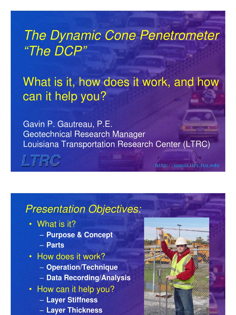 The Dynamic Cone Penetrometer The Dcp Road Surface Concrete