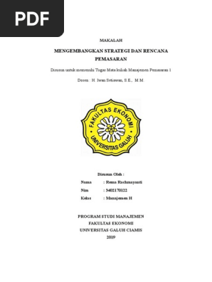 Makalah Mengembangkan Strategi Dan Rencana Pemasaran Docx