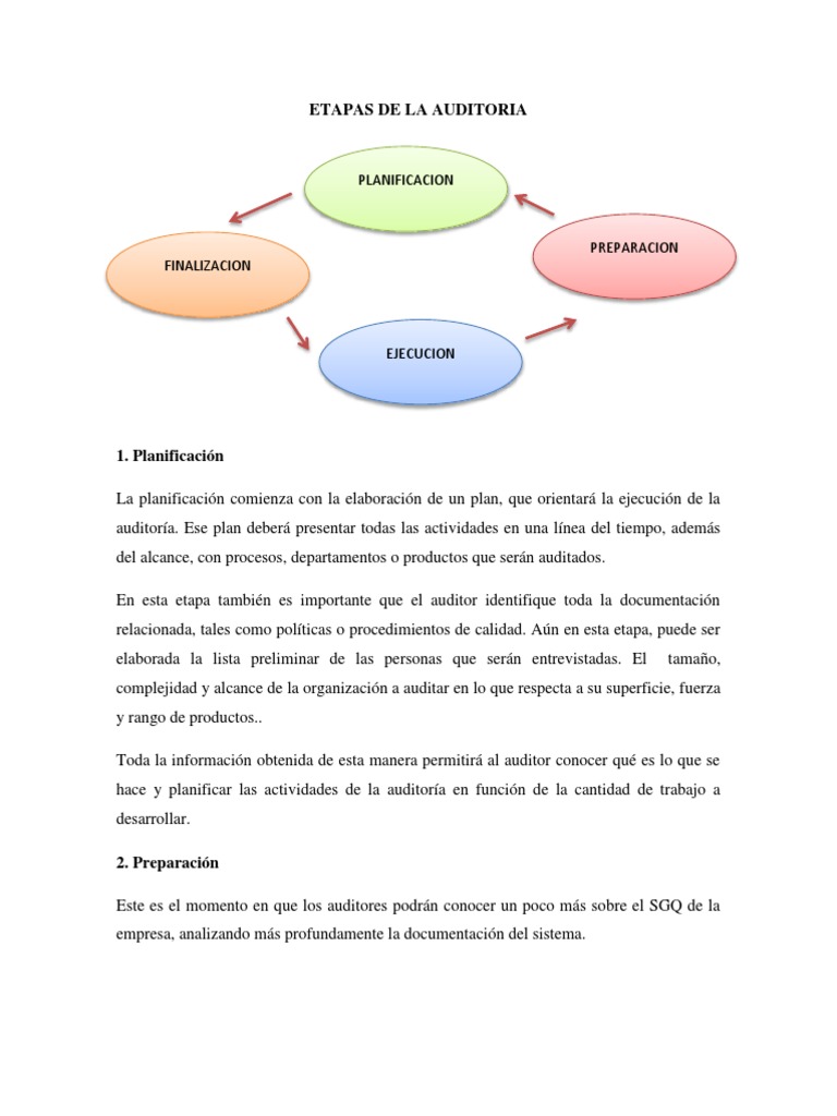 Etapas de La Auditoria | PDF | Planificación | Auditoría