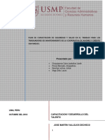 Plan de Capacitacion en SST Cooperativa Ahorro y Credito San Miguel