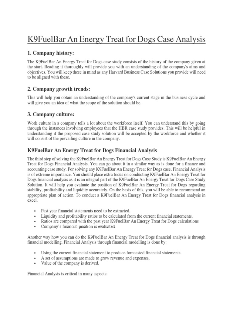 K9FuelBar Dog Treats Case Study Analysis | PDF | Discounted Cash Flow ...